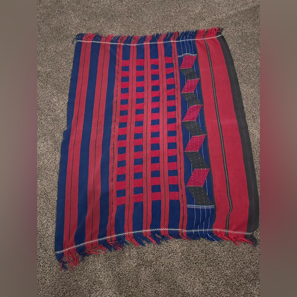 Vintage Jacobs Ladder Woven Throw Shawl